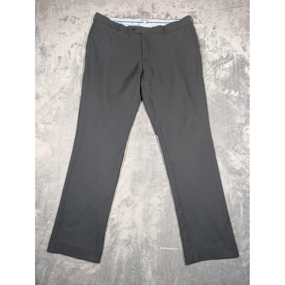 Peter Millar Other - Peter Millar Dress Pants Mens 40x34 Gray Microfiber Straight Leg Business Casual